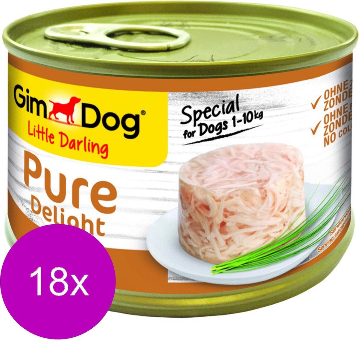 Gimdog Little Darling Pure Delight 150 g - Hondenvoer - 18 x Kip