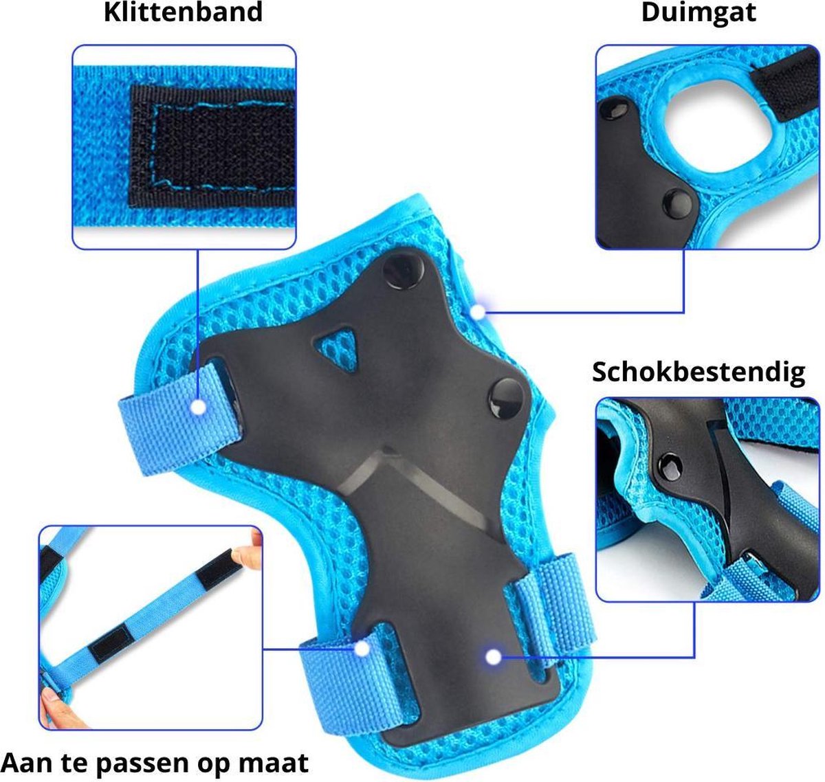Skate Beschermset Kinderen - Skate Set Kind - Skeeler Bescherming - Verstelbare Fietshelm inclusief Kniebeschermers Polsbeschermers en Elleboogbeschermers - Maat S