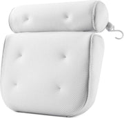 TheBeautyWay Luxe Badkussen met Anti Slip Zuignappen - Home Spa Kussen voor Rug/Schouder/Nek - Orthopedisch Hoofd Steun voor In Bad en Jacuzzi - Waterdicht - Wit