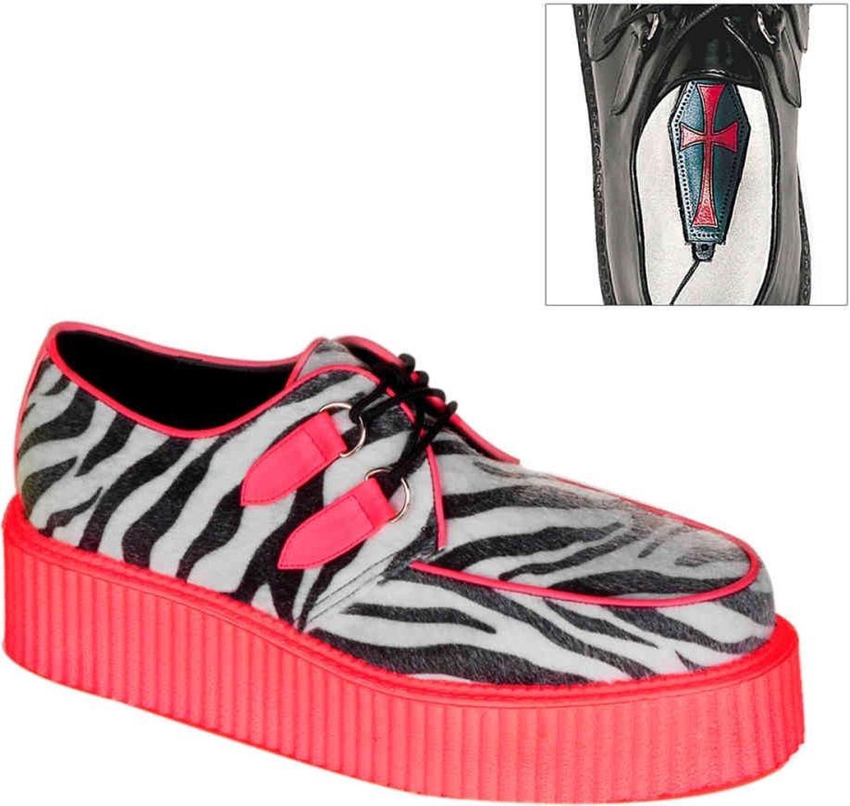 V-Creeper-507uv UV red/zebra fur (EU 36 = US 4)