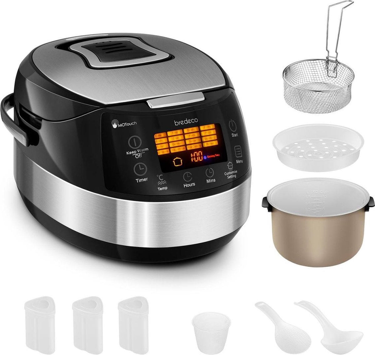 Bredeco Multicooker - 5 liter - 16 programma's