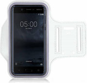 Nokia 5 - Sportarmband hoesje wit hardloopband