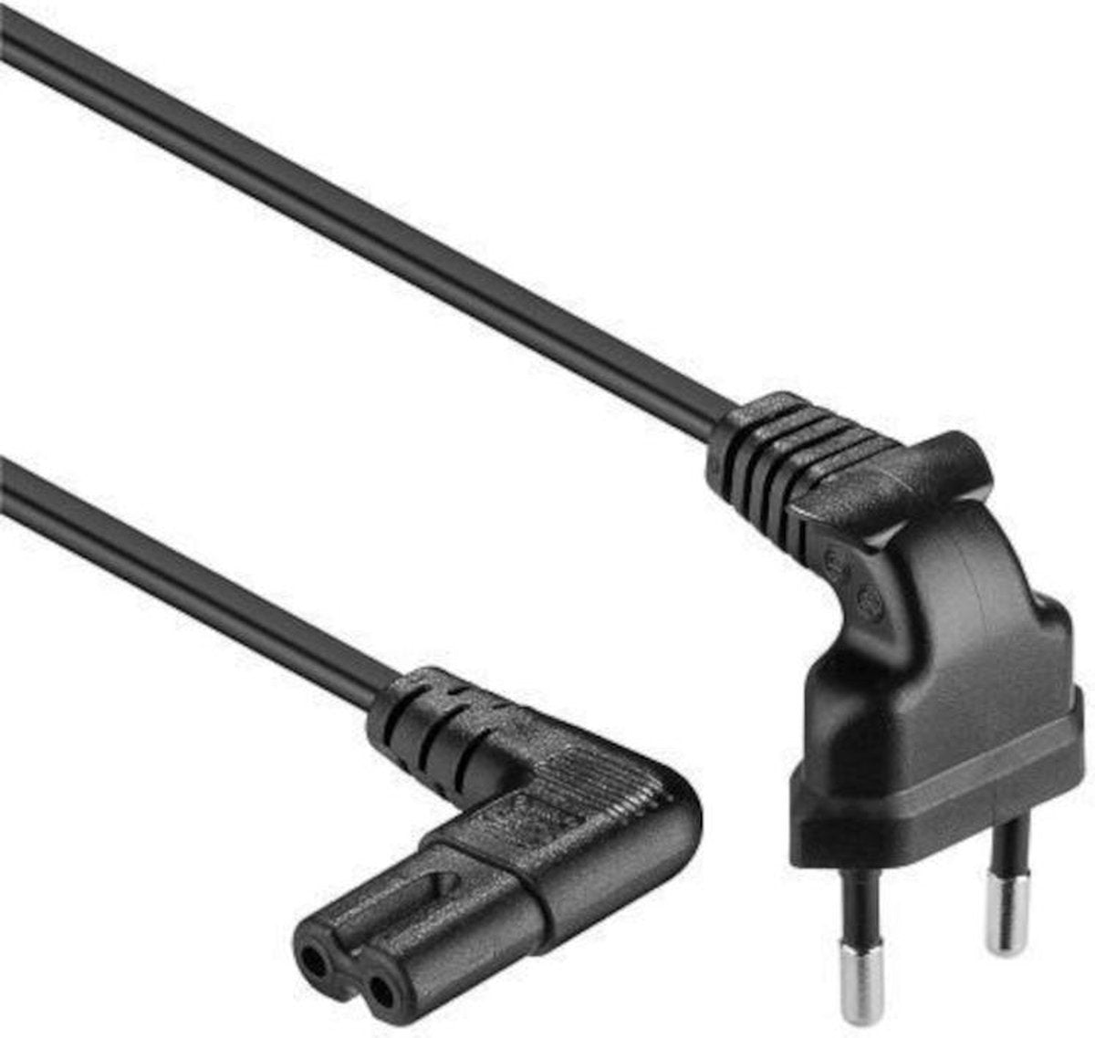 Allteq - Apparaatsnoer - C7 - Haaks - 0.5 meter - Zwart