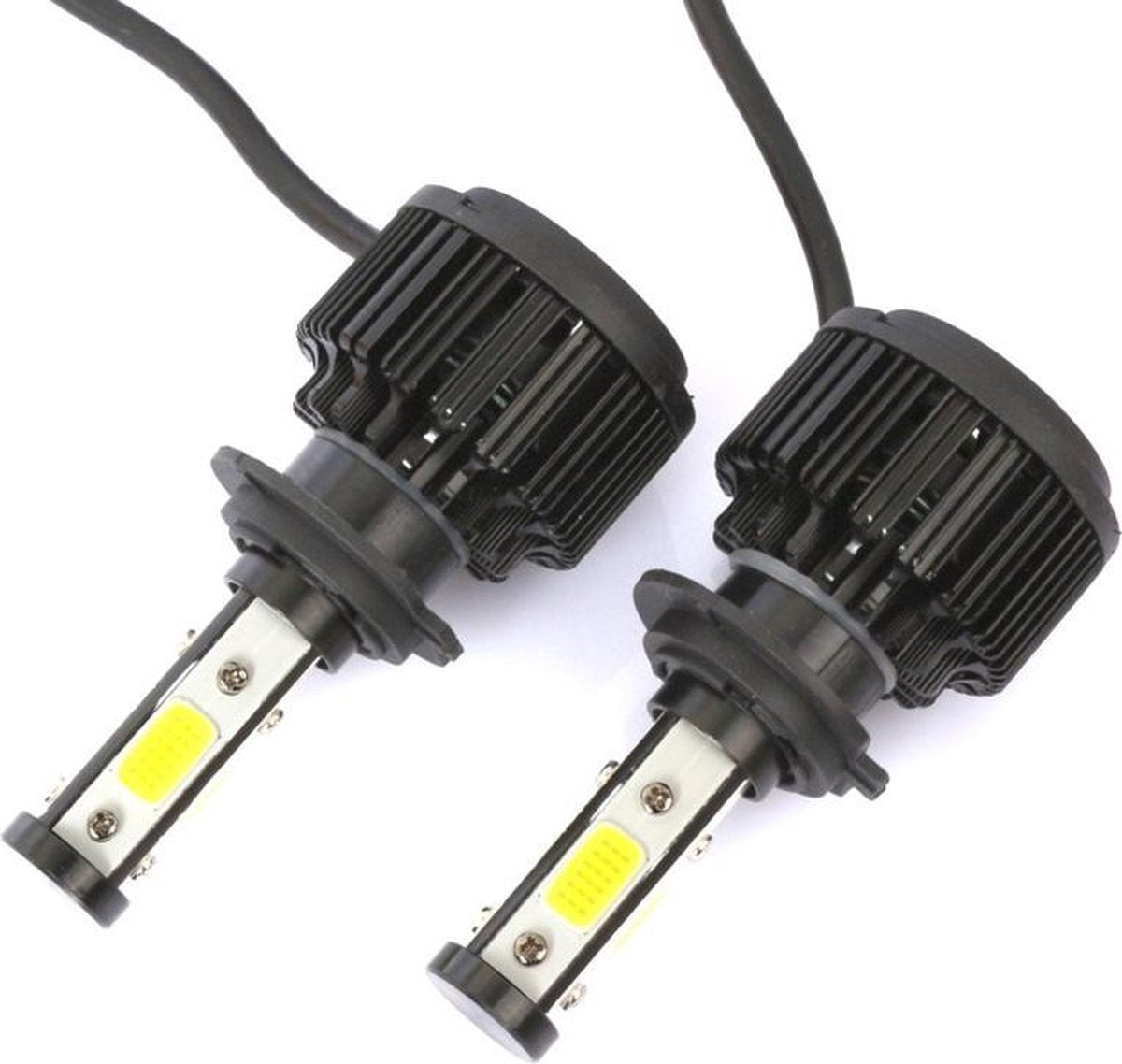 2 STKS X6 H7 36 W 3600LM 6500 K 4 COB LED Auto Koplamp Lampen DC 9-32 V Wit Licht (Zwart)