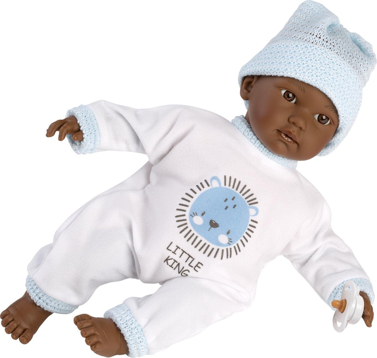 Llorens mini babypopje Cuquito donker met geluid 30 cm
