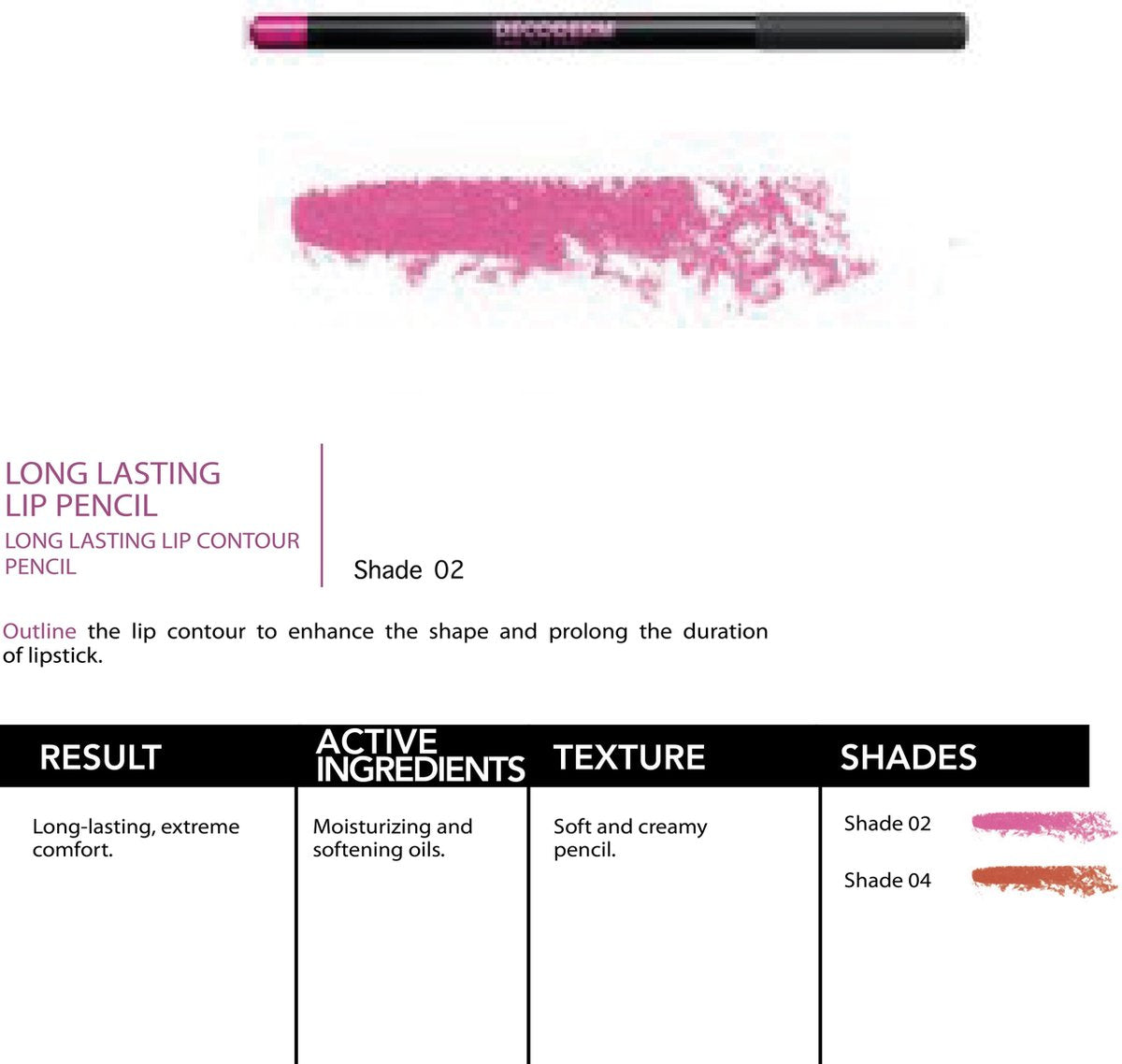 LONG LASTING LIP PENCIL 02 LONG LASTING LIP CONTOUR PENCIL 1