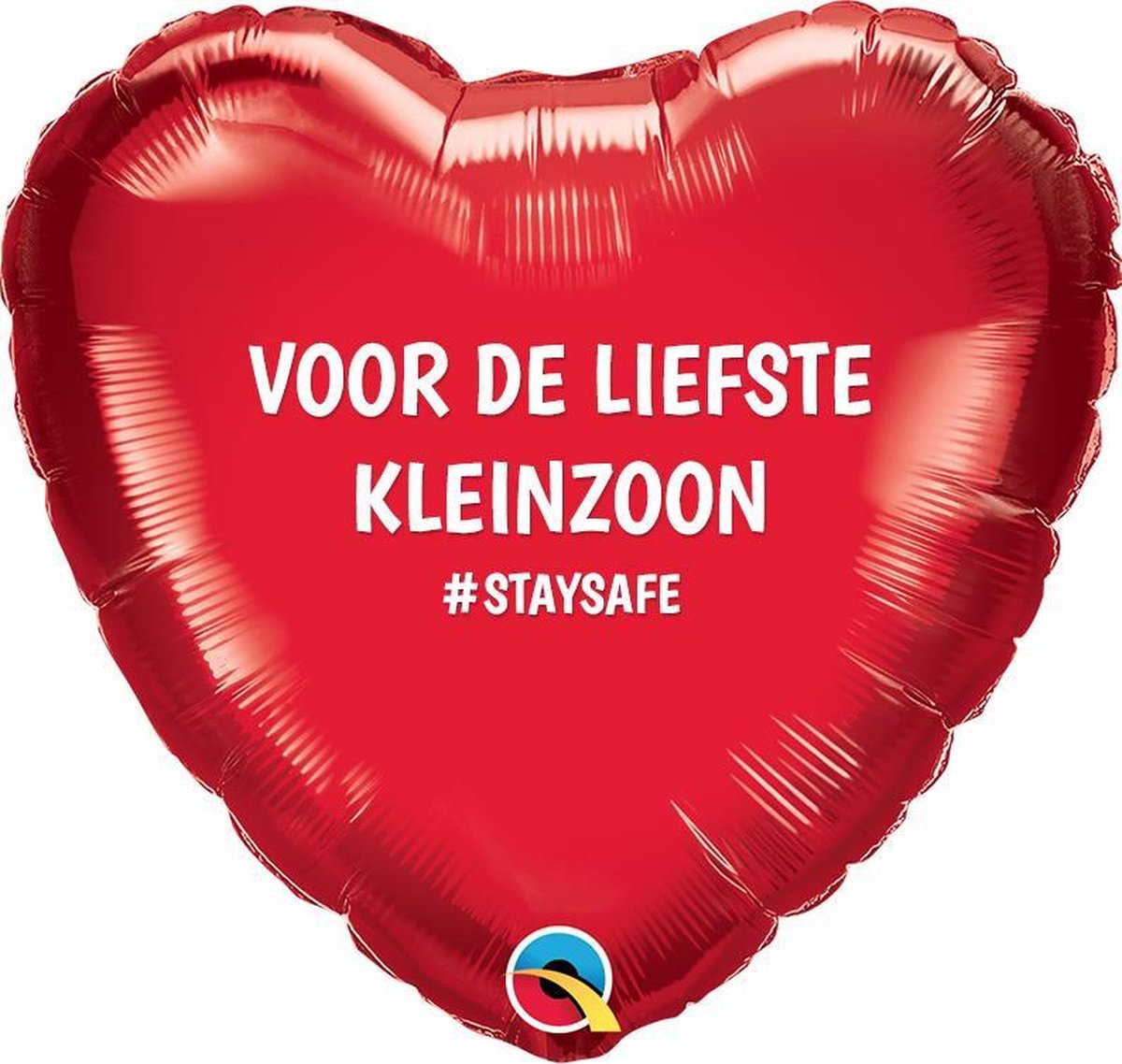 STAYSAFE Hart Rood "Voor de liefste Kleinzoon" GEVULD MET HELIUM
