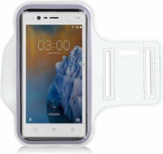 Nokia 3 - Sportarmband hoesje wit hardloopband