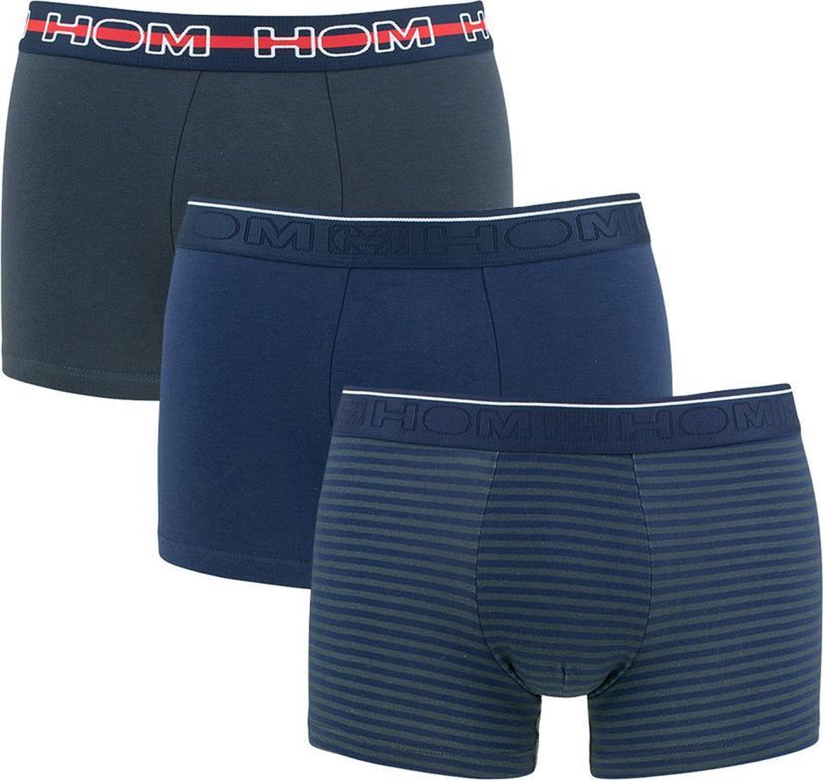 HOM boxer briefs matt 3P blauw - M