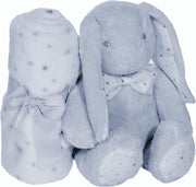 Interbaby Babydeken En Knuffel Haas 80 X 110 Cm Pluche Blauw