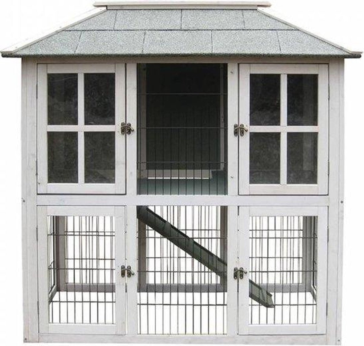 Woodland Konijnenhok Mumford Cottage - 121 x 64 x 121 cm - Wit