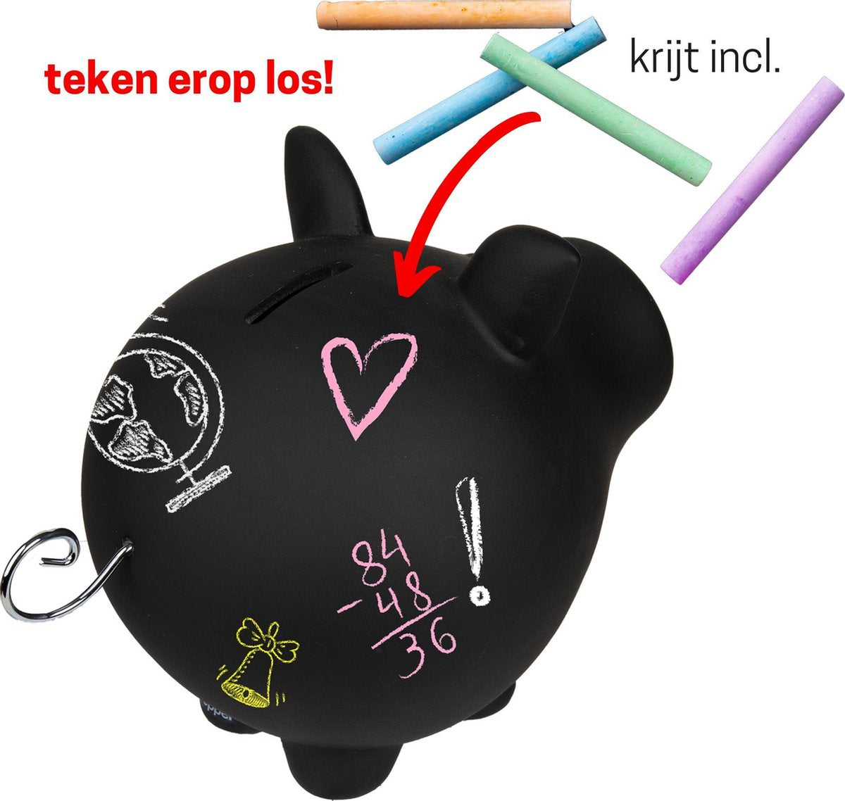 Spaarpot voor volwassenen en kinderen - spaarvarken - krijtbord - gepersonaliseerd cadeau