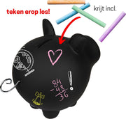 Spaarpot voor volwassenen en kinderen - spaarvarken - krijtbord - gepersonaliseerd cadeau