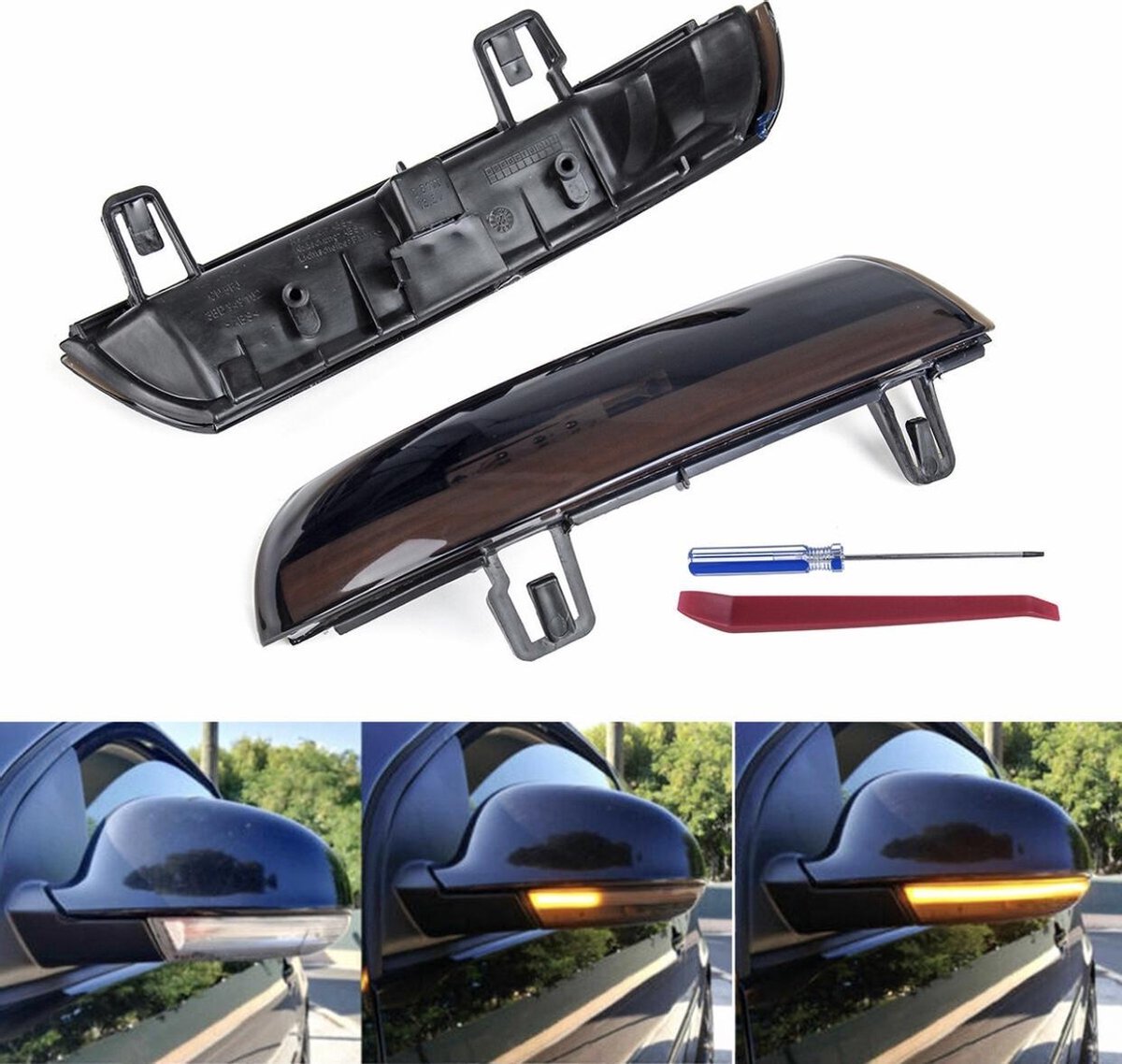 Autolamp - Golf 5 - Dynamische Led Spiegel Knipperlichten - Glas Smoke Jetta