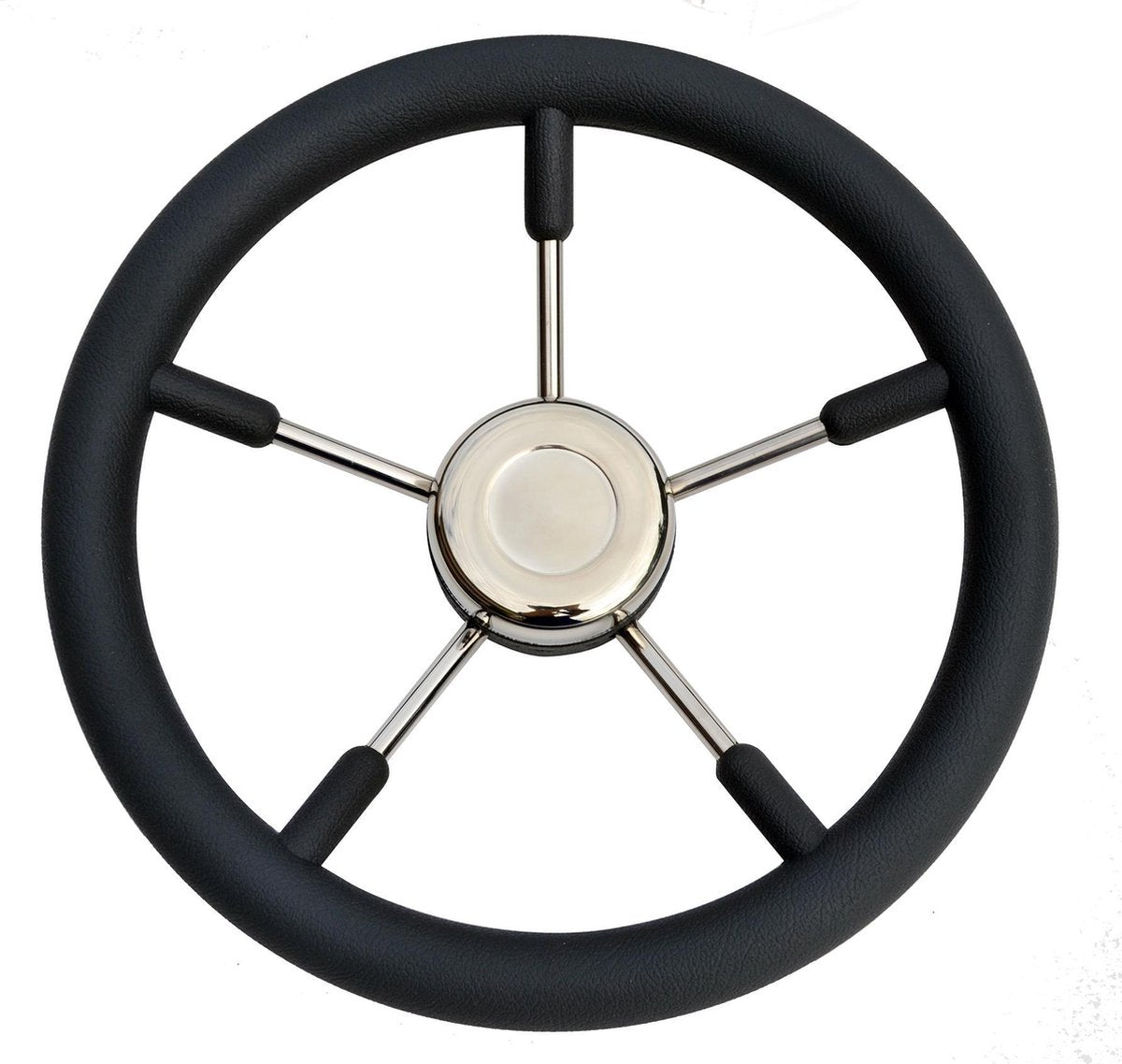 Savoretti Tenerife RVS Stuurwiel met zwarte polyurethaan Rand Ø 450 mm
