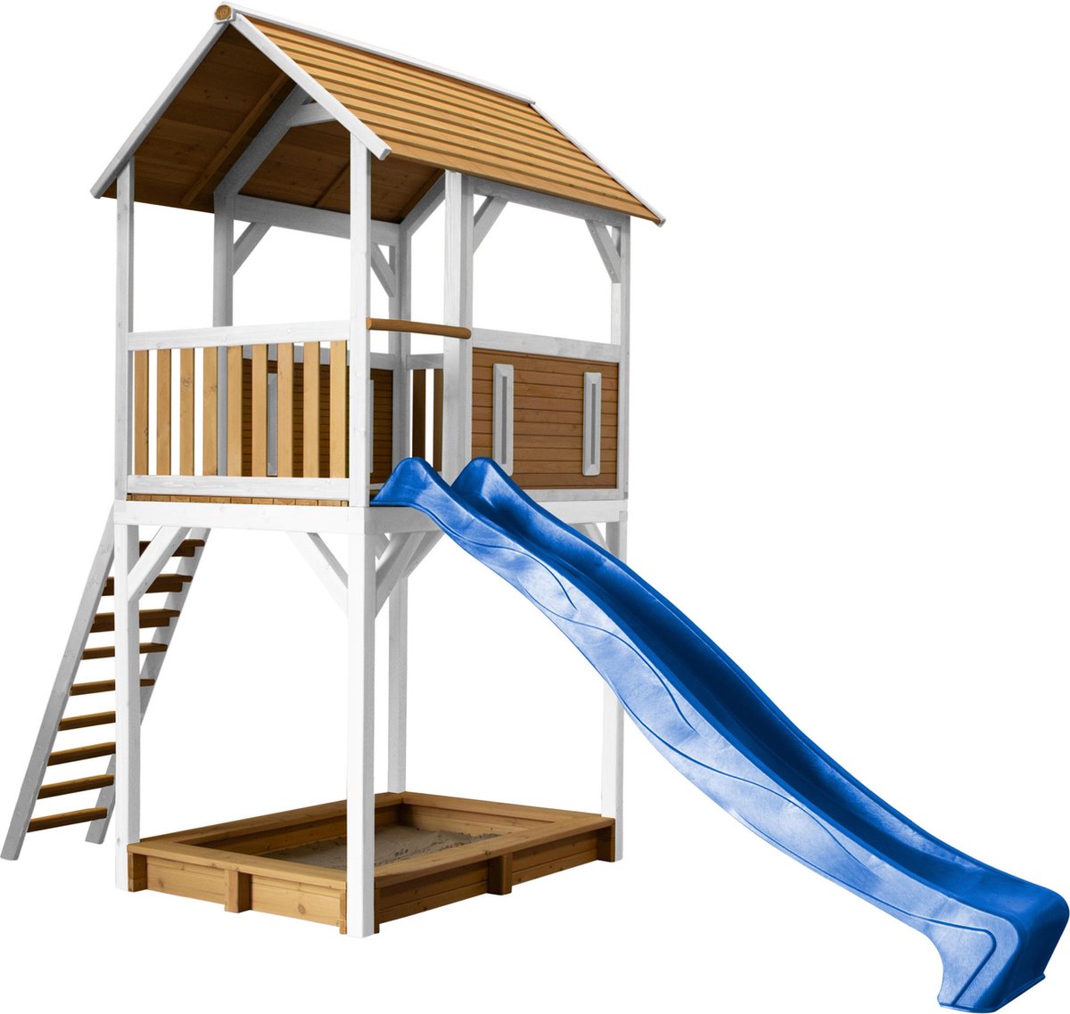 AXI Safari Dory Speeltoren Bruin/wit - Blauwe Glijbaan