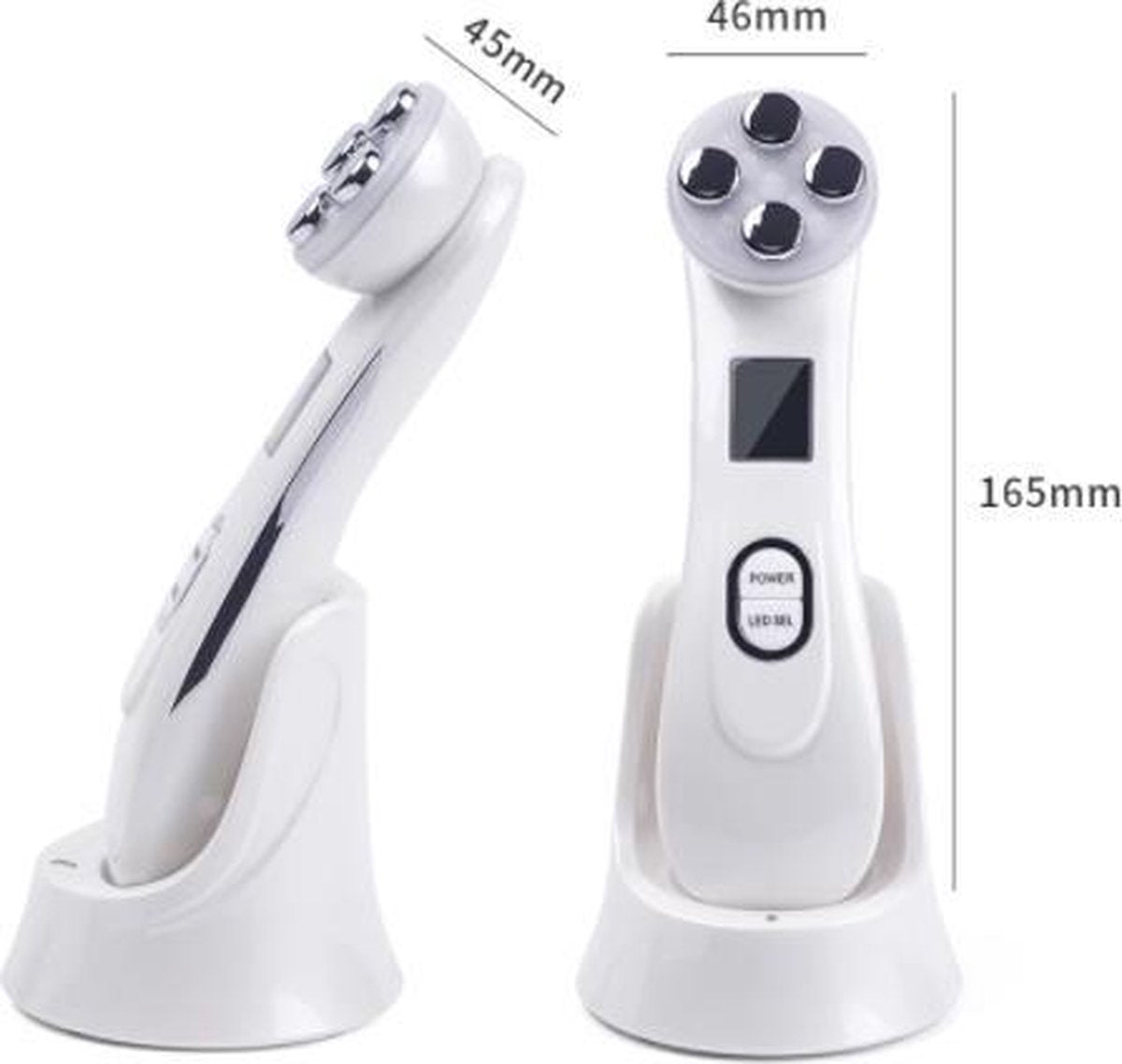 5 in 1 Mesotherapie - LED Elektrische Huid Verjonger - Elektroporatie - Huidverzorging - Gezichtsmassage - Wallen En Donkeren Kringen Wegwerken - Rimpel Verwijderaar - Anti Acne - Gratis Mesotherapie gel - Wit
