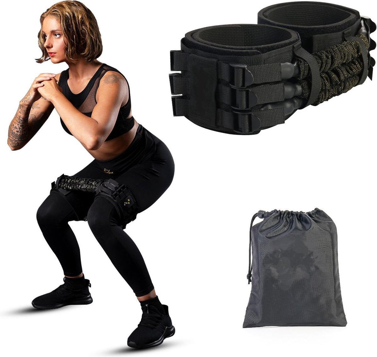 Weerstandsbanden - Booty Builder - Resistance Band - Verstelbaar en Multifunctioneel - Opbergtas