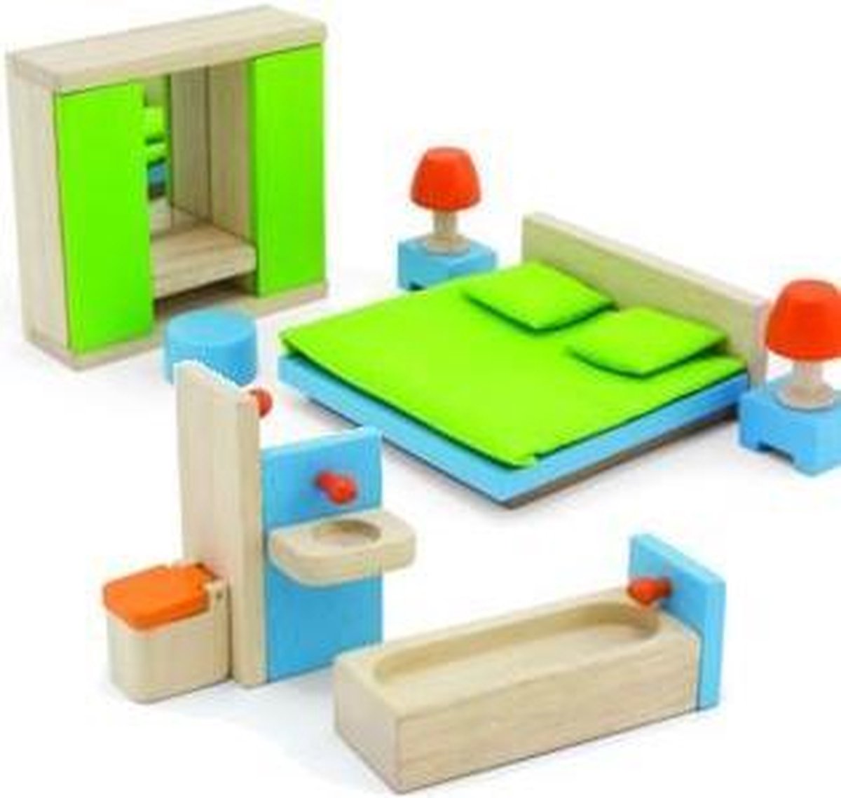 Pintoy Slaapkamer en badkamer voor poppenhuis star loft