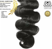 CAIRSTYLING Premium 100% Human Hair | Black Double Drawn Remy Clip-in Hair Extensions CS606| 110 Gram | 51 CM (20 inch) | Haarverlenging | Long Term Quality Hair| Black Remy Clip Ins | Natuurlijke Haarverlenging | Inclusief Velvet Bag