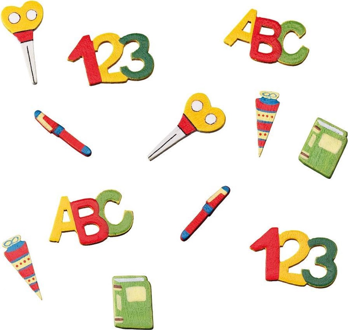 Tib Confetti School Junior Hout 12 Stuks