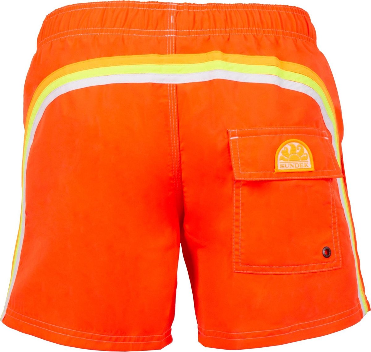 Sundek Elastic Waist 14" Zwembroek - Mannen - oranje - geel - wit