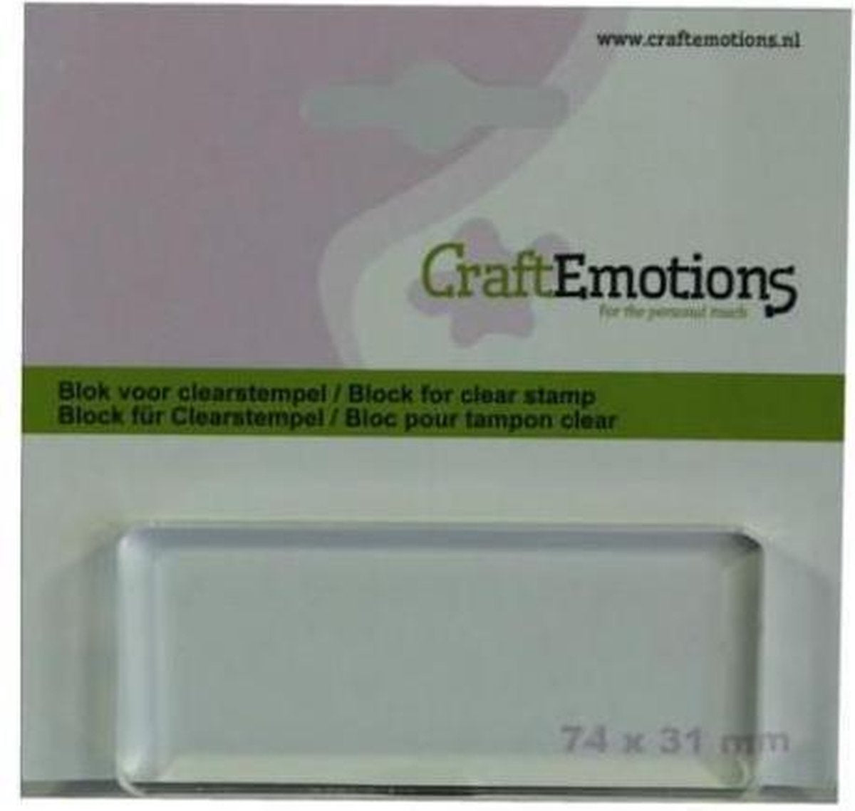 CraftEmotions blok voor clearstempel 74x31mm - 8mm