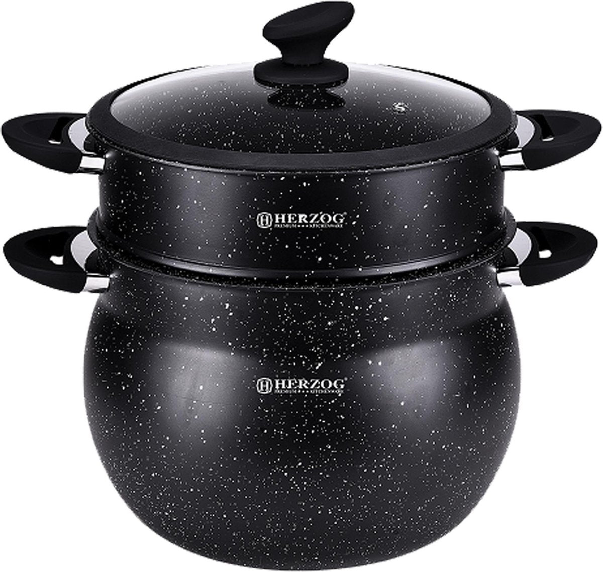 Herzog HR-CP9M: 9L aluminium steen gecoate couscous pot