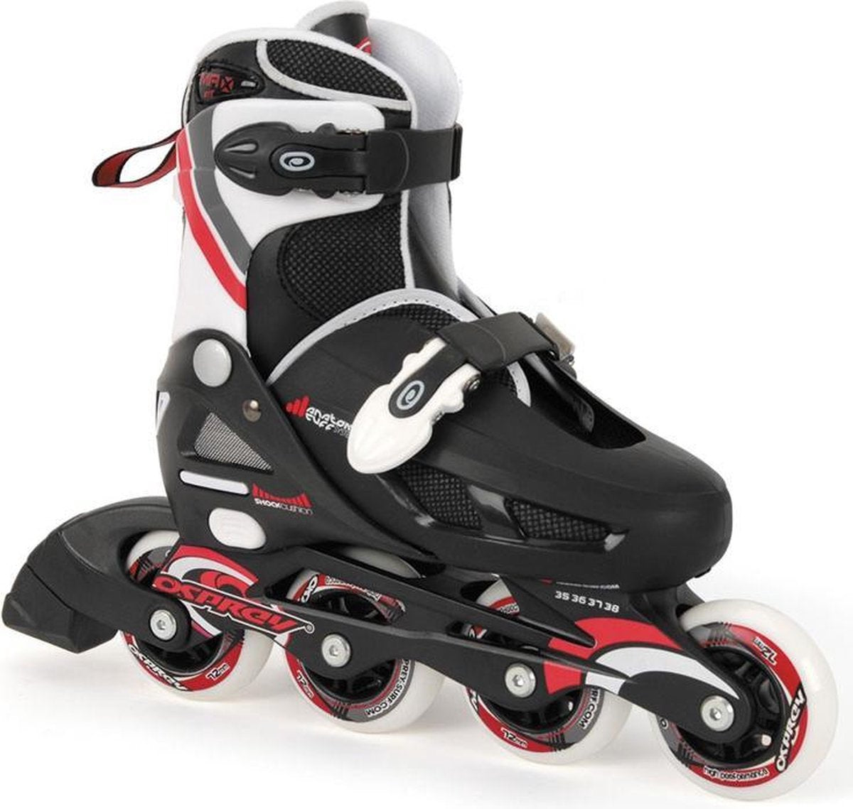Osprey Jongens inline skates verstelbaar zwart rood maat 33-37