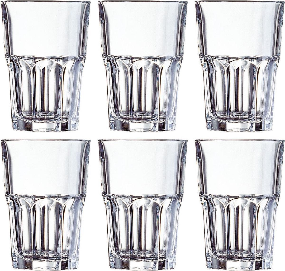18x Stuks waterglazen/sapglazen 420 ml - Granity - Bar/cafe benodigdheden - Drinkglazen - Water/fris/sapglas