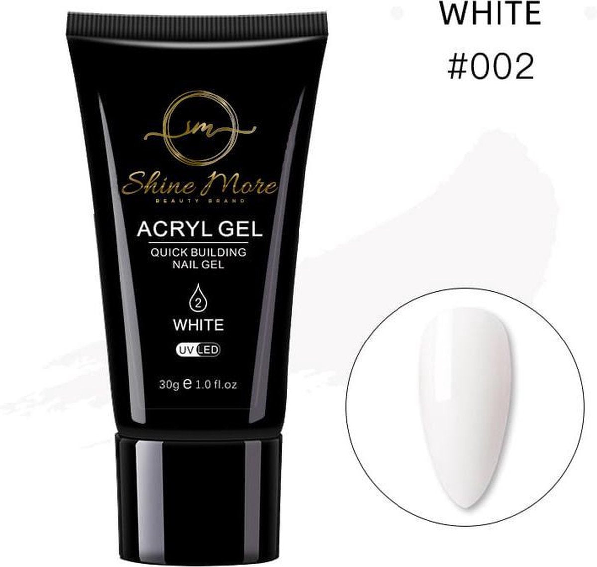 Shinemore Polygel Gel nagels 30 Gram Tube White