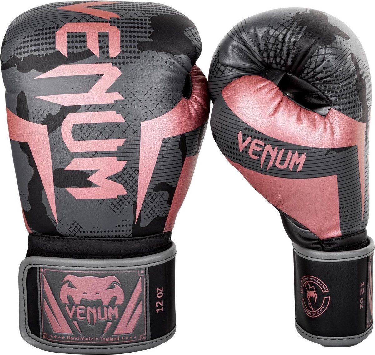 Venum Bokshandschoenen Elite Camo Zwart Roze Goud Kies hier uw maat Bokshandschoenen: 8 OZ