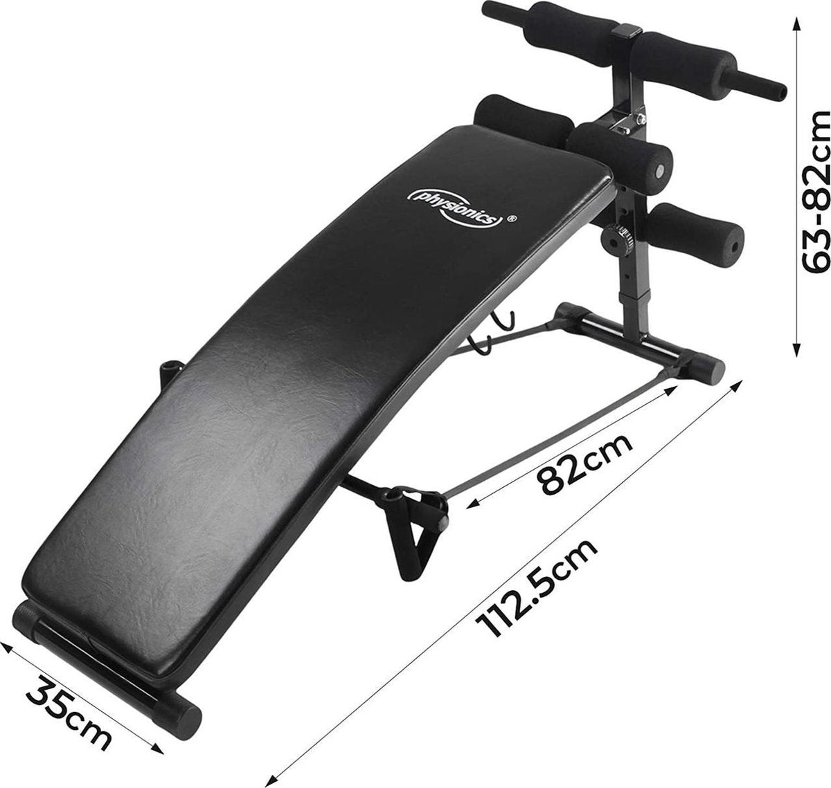Buikspiertrainer - Fitness - Rugspiertrainer - Zitbank - Zwart