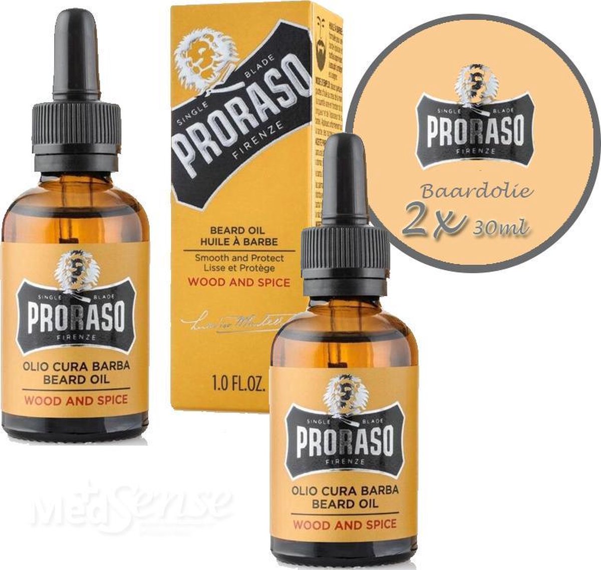 Proraso -Wood and Spice - Baardolie - 2x 30 ml
