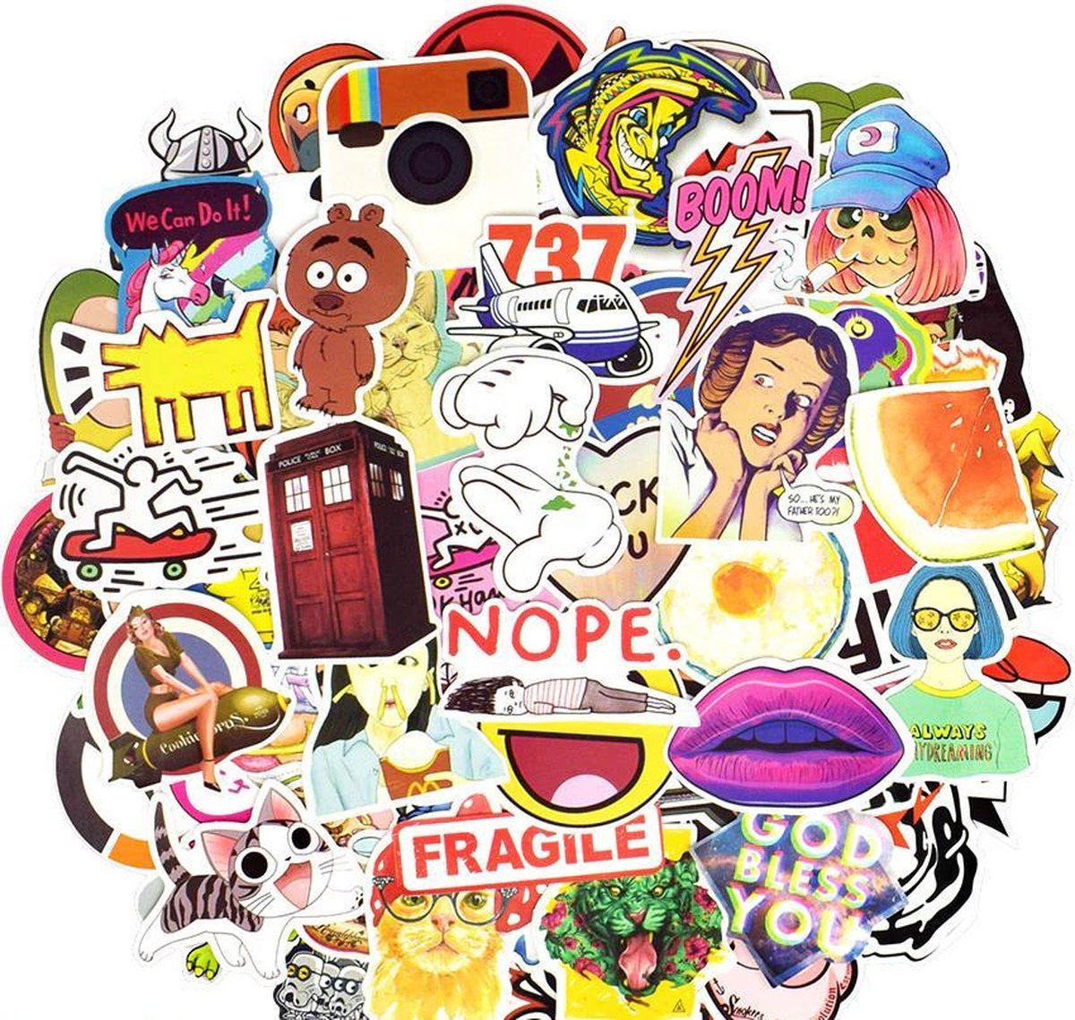 Winkrs - 100 Leuke Cartoon Stickermix - Stickers voor Laptops