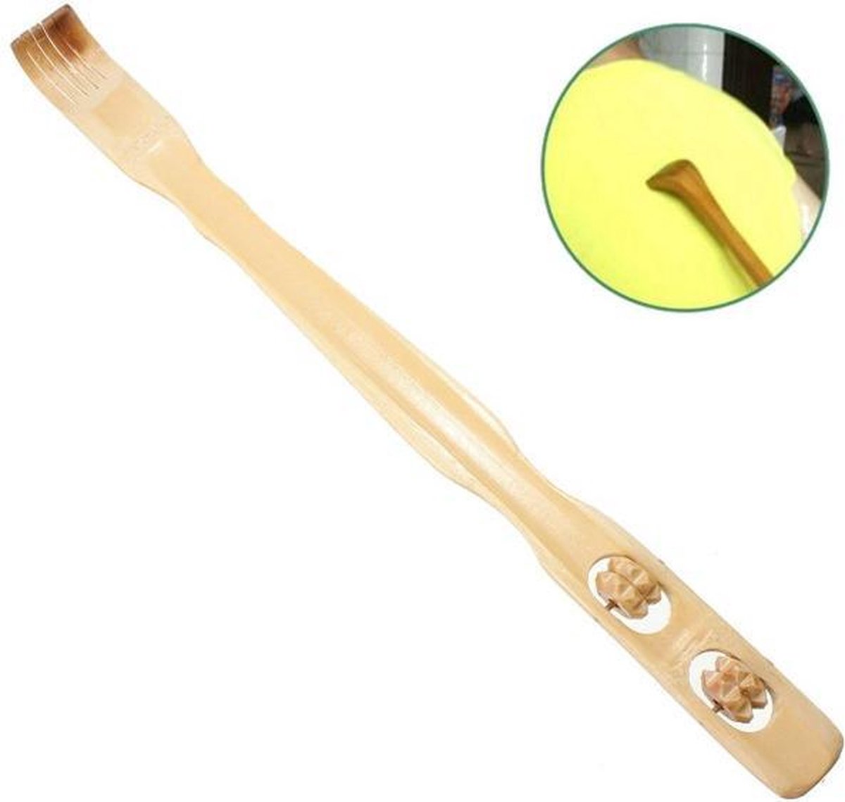 2-In-1 Bamboe Rugkrabber & Massage Roller - Rugmassage Stok - Rug Massage Apparaat
