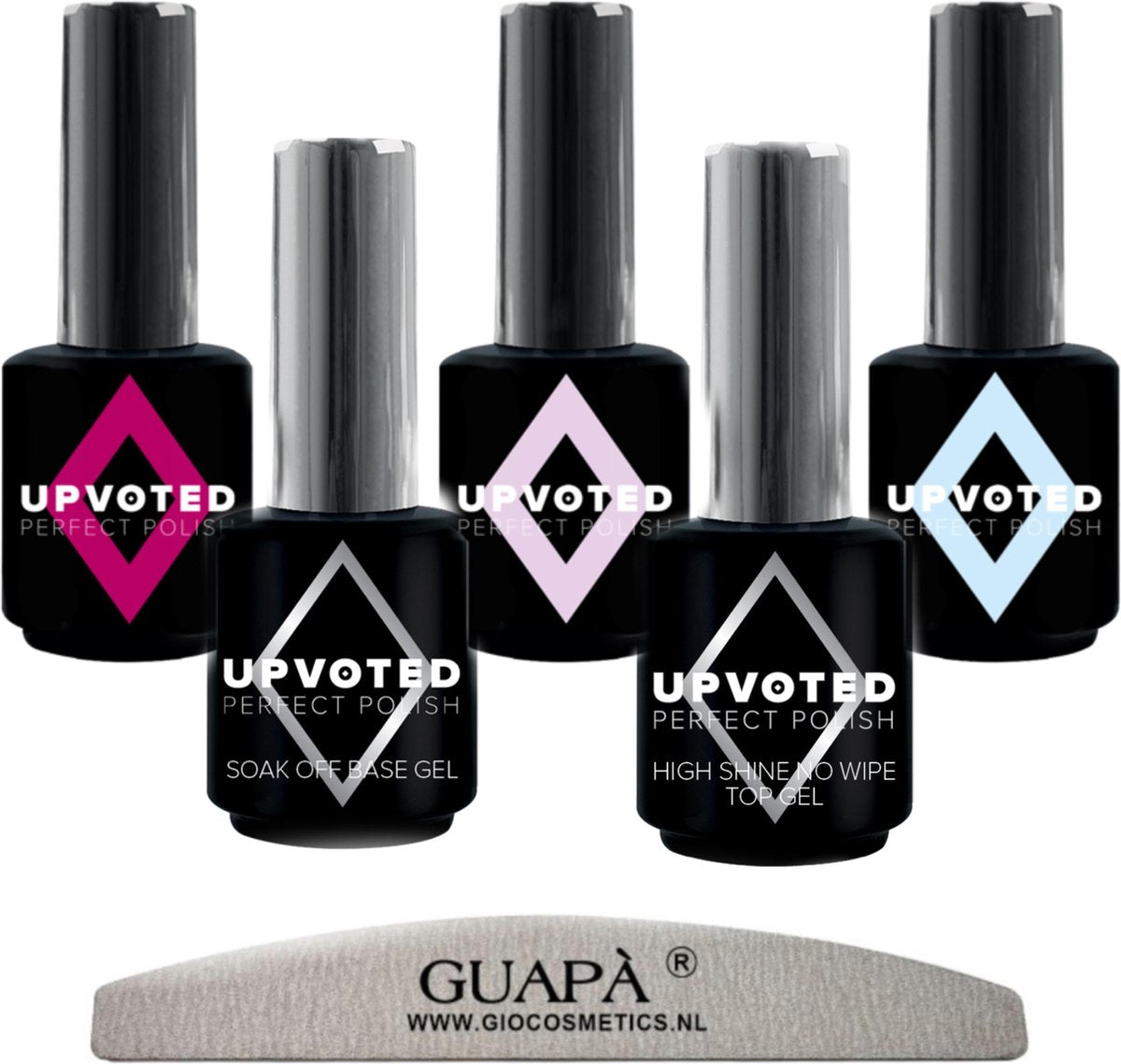 GUAPÀ® Gellak Starterspakket | Gel Nagellak Kleuren Set | Base Coat Gellak | Top Gel Gellak | Pink Gellak