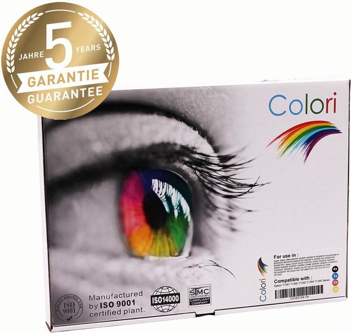 Epson C13T12914010 zwartEpson C13T12924010 cyaanEpson C13T12934010 magentaEpson C13T12944010 geel Set van 10x huismerk Premium patroon (4xBK