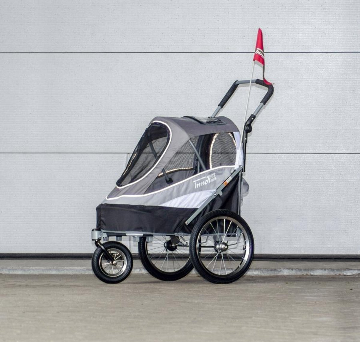 Innopet Fietskar Sporty Dog Trailer Deluxe Zwart/Zilvergrijs