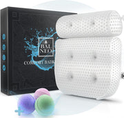 Badkussen met Anti Slip Zuignappen Spa Nekkussen -  Orthopedisch Hoofd Steun voor In Bad - Wit Premium Balneo®