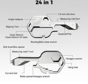 Multitool Sleutelhanger RVS 24+ Functies
