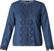 YESTA Hazina Blouse - Mid Blue Denim - maat X-0(44)