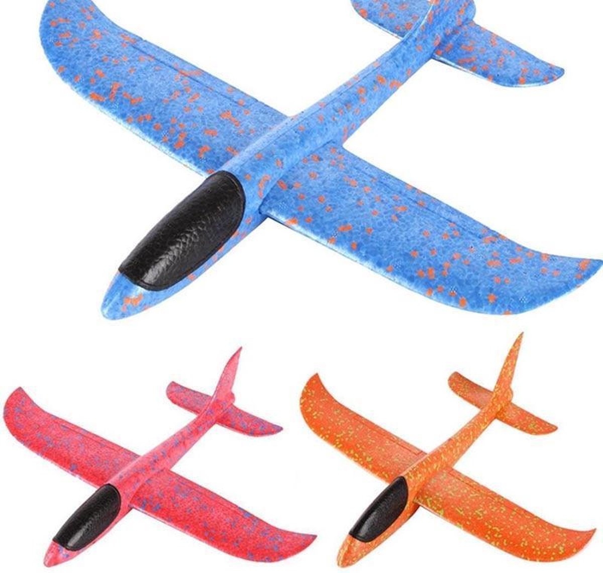 3 XL Foam Vliegtuigjes - Blauw