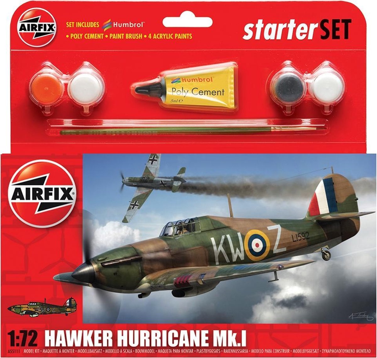 Airfix Hawker Hurricane Mki Starter Set Modelbouwpakket