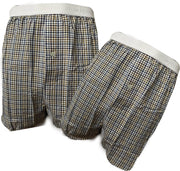 Embrator 2-stuks mannen Boxershorts geweven katoen wit/zwart/oker 3XL