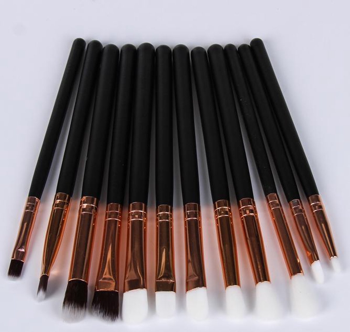 Kwasten Set Make-Up - 12 Delige Set - Beauty Set - Zwart - Wenkbrouwen - Oogschaduw