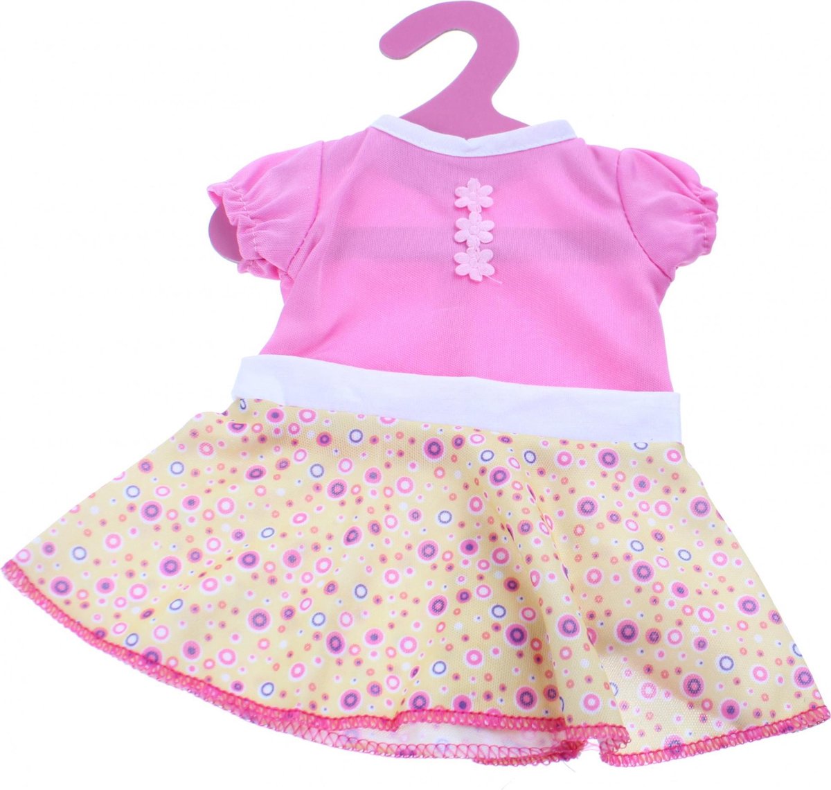 Johntoy Baby Rose Jurkje Bloemen Roze/geel 22 Cm