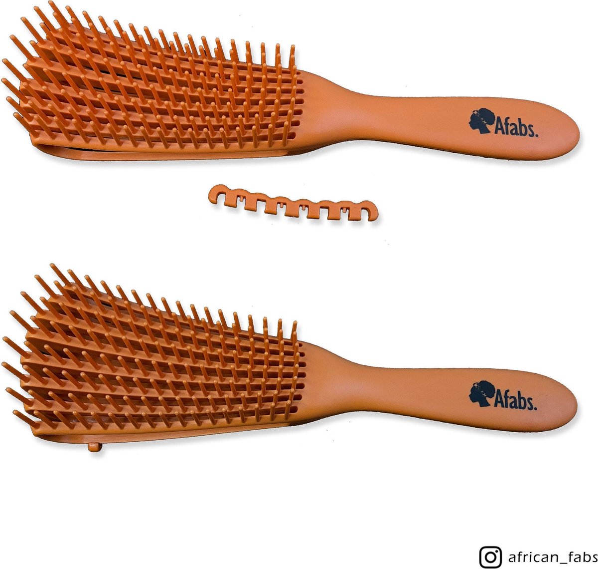 Afabs® Anti-klit Haarborstel | Detangler brush | Detangling brush | Kam voor Krullen | Kroes haar borstel | Oranje