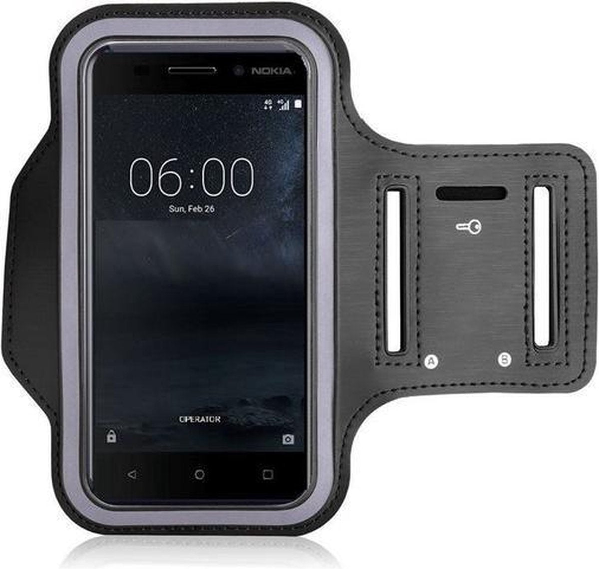 Nokia 6 Sportband Zwart Hoesje Hardloop Sportarmband