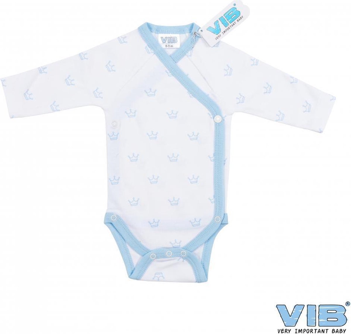 Vib romper blauw/wit kroontjes